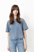 Lovacc Denim Ss Blouse - Denim Blue