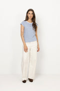 Fine Jersey Stripe Teasy Tee Fav - Brilliant White/Bright Cobalt