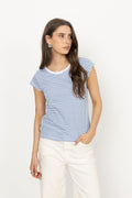 Fine Jersey Stripe Teasy Tee Fav - Brilliant White/Bright Cobalt