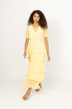 Imogene Solid Dress - Yellow