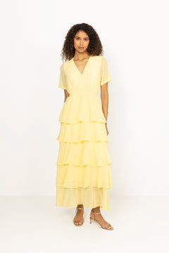 Imogene Solid Dress - Yellow