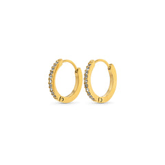 Nilea Crystal Hoop Earrings - Gold