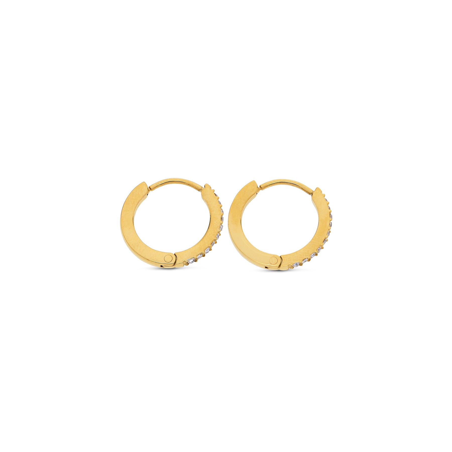 Nilea Crystal Hoop Earrings - Guld