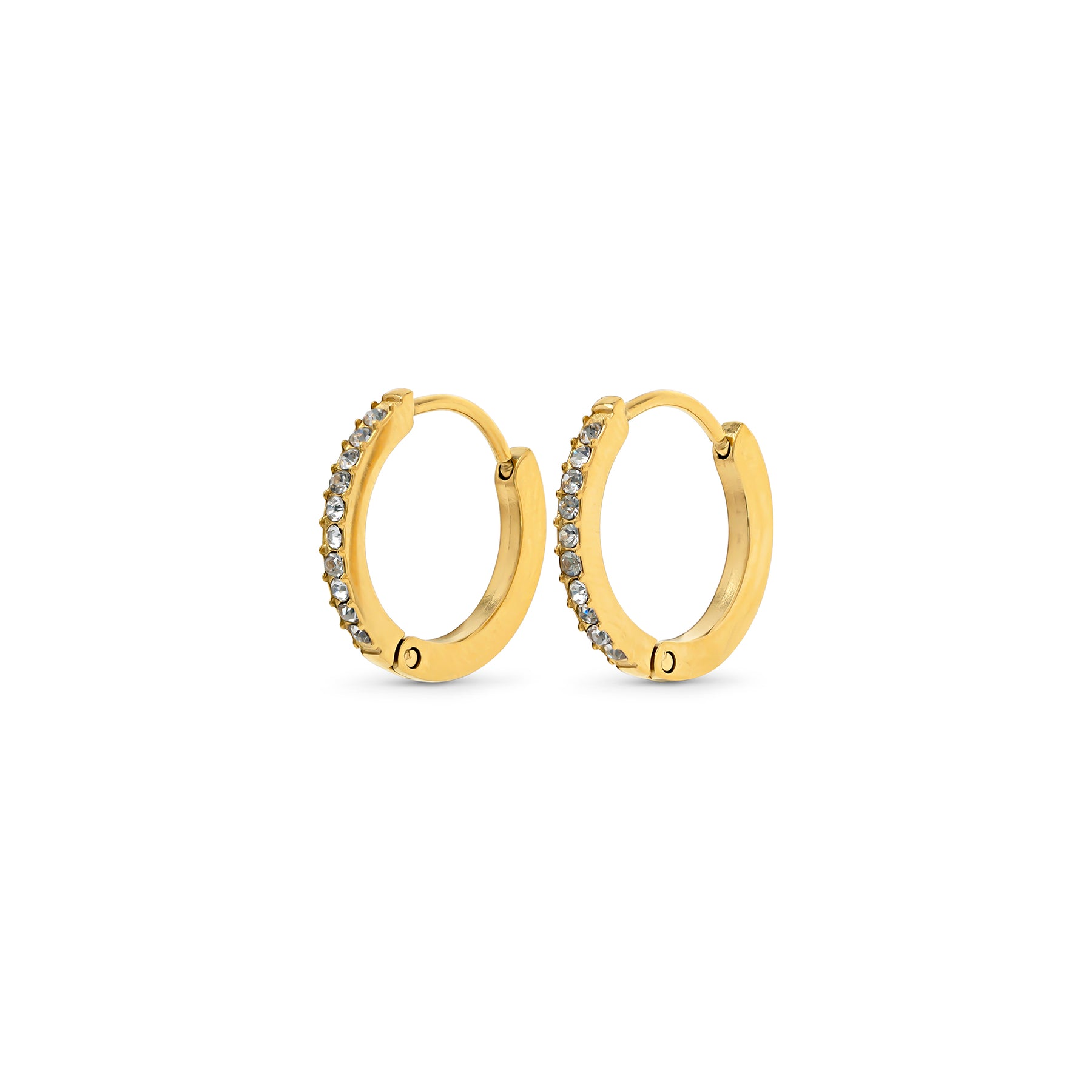 Nilea Crystal Hoop Earrings - Guld