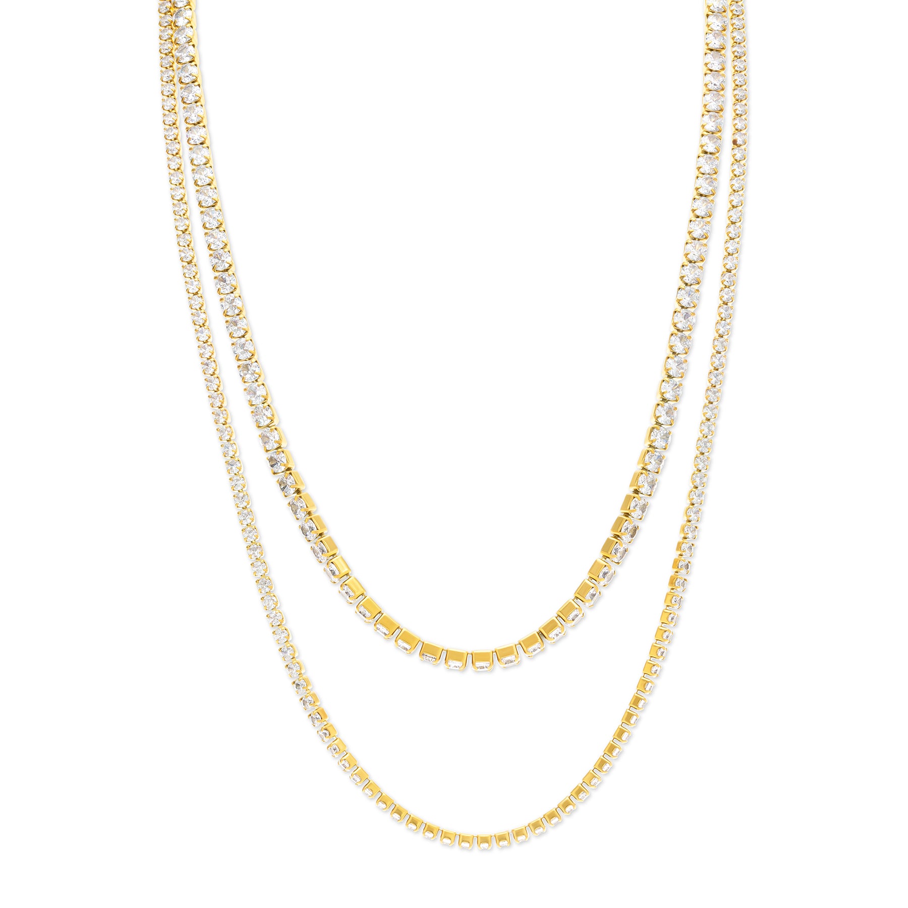 Melina Crystal Necklace - Guld