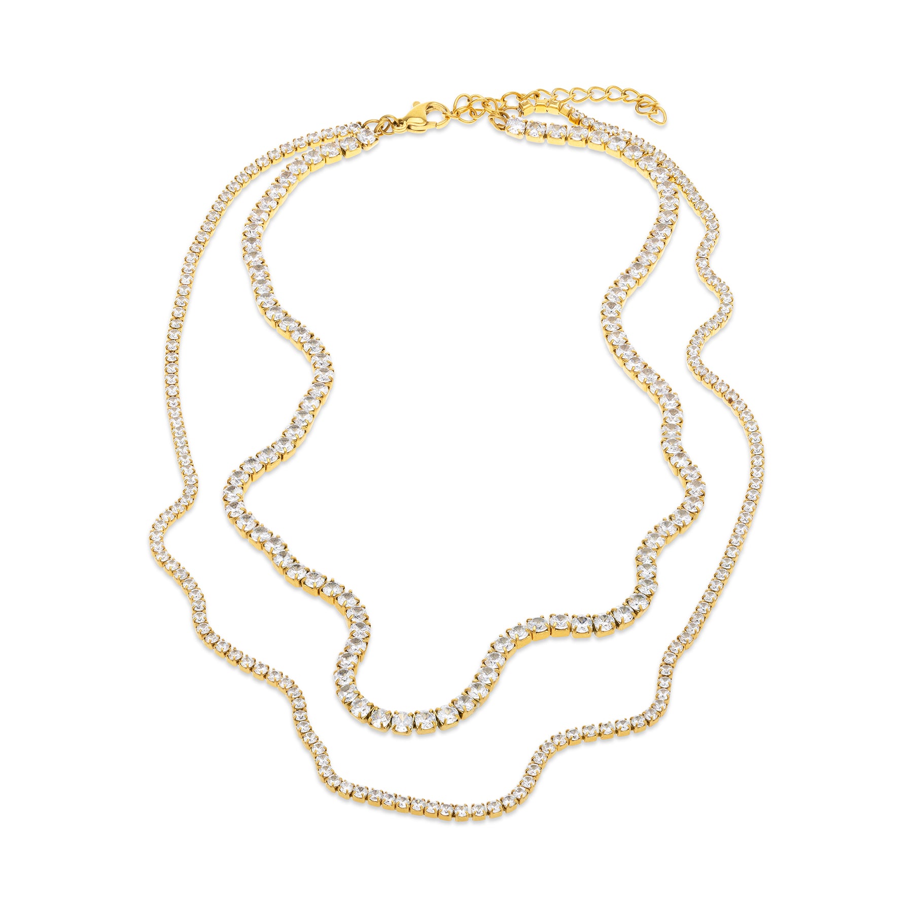 Melina Crystal Necklace - Guld