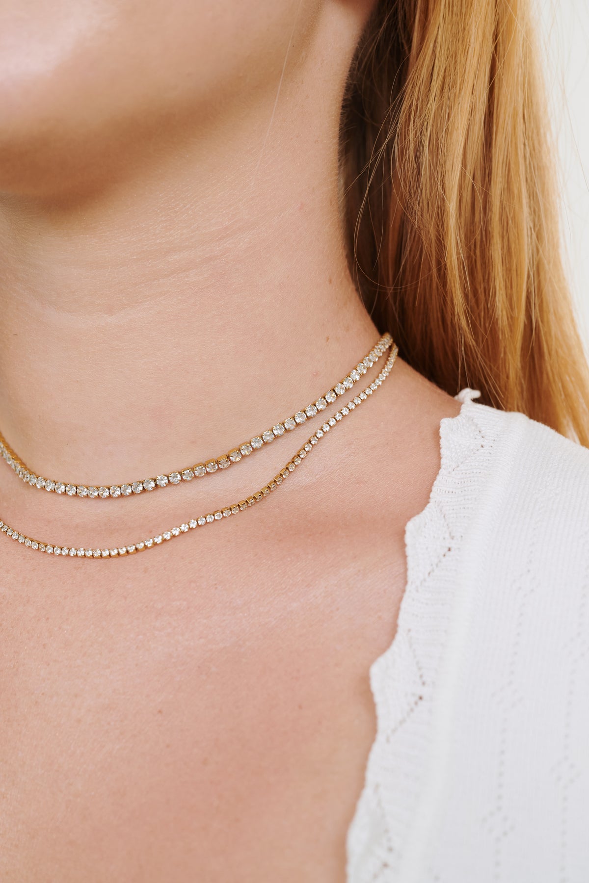 Melina Crystal Necklace - Guld