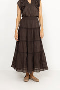 Neo Noir Felicia S Voile Skirt - Mörkbrun