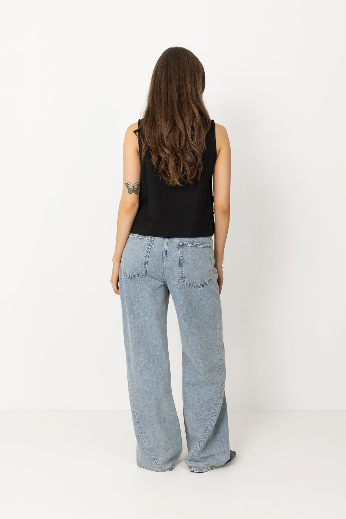 Svetlana Linen Top - Svart