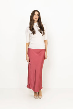Vicky Heavy Sateen Skirt - Cherry Pink