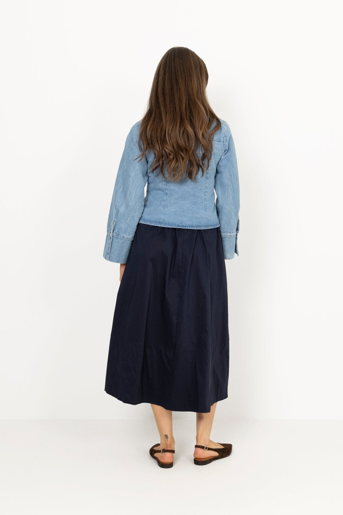 Yara Poplin Kjol - Navy
