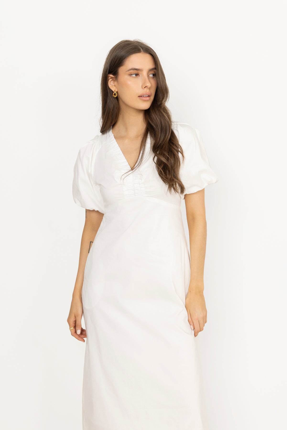 Illana Poplin Dress - White