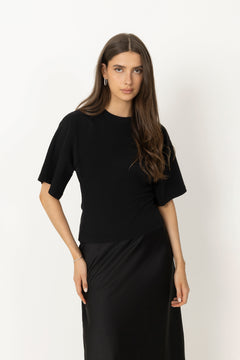 Asha Boxy Tee - Black
