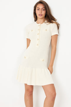 Gerdalil Cotton Knit Dress - Creme
