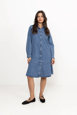 Dophinaiw Dress - Washed Medium Blue Denim