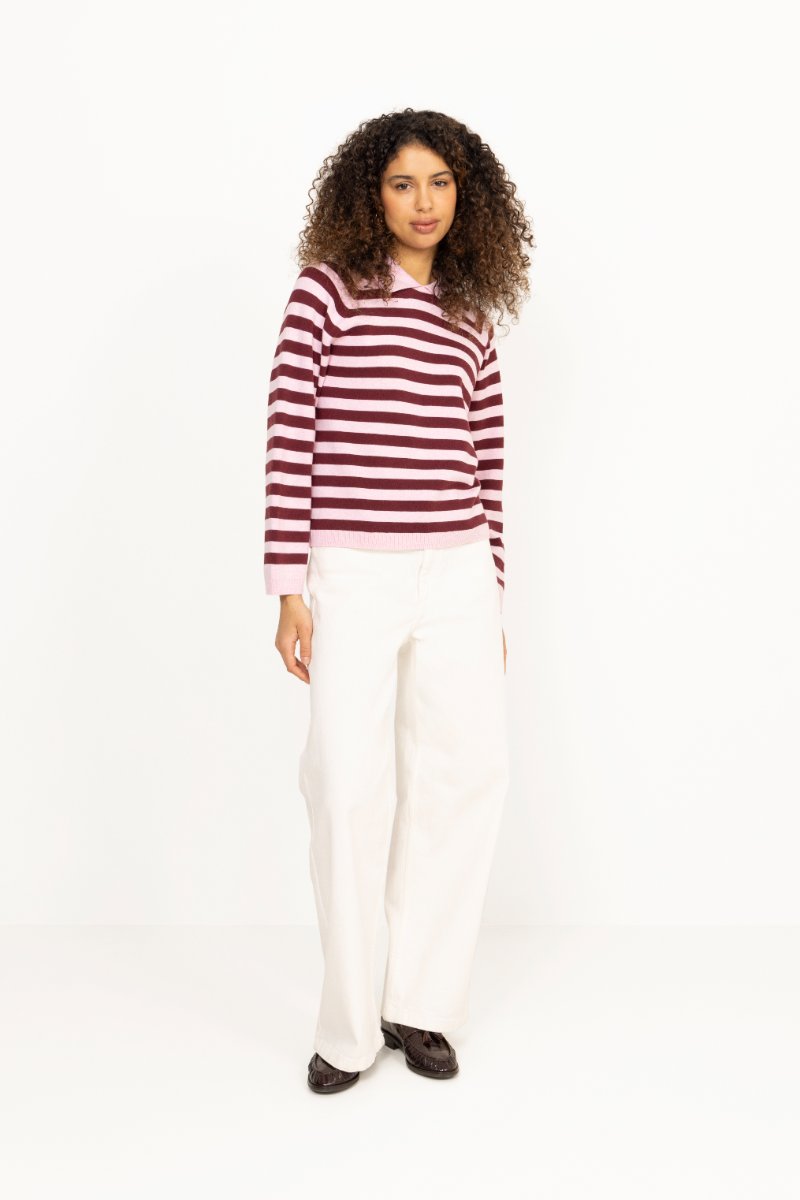 Madieiw Polo - Pink/Zinfandel Stripe