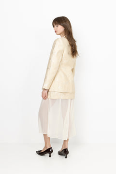 Structured Single-Breasted Jacket - Porcelain Cream