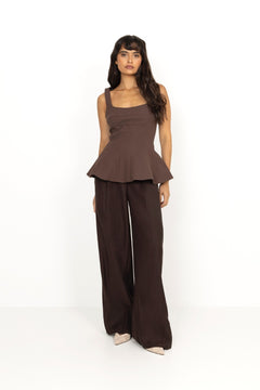 Elevated Structured Top - Cocoa