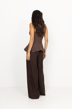 Elevated Structured Top - Cocoa