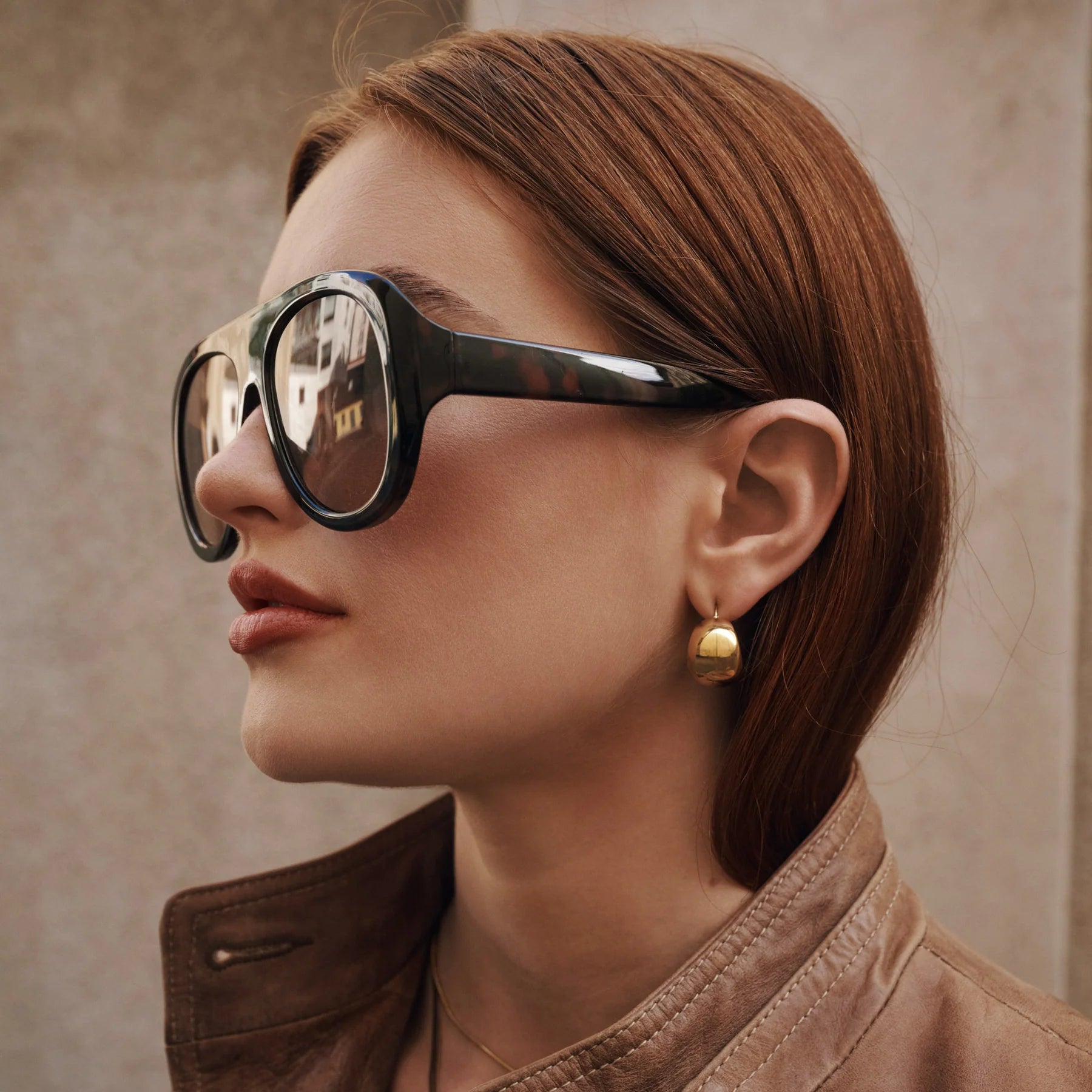 Selena Chunky Stud Earrings - Guld