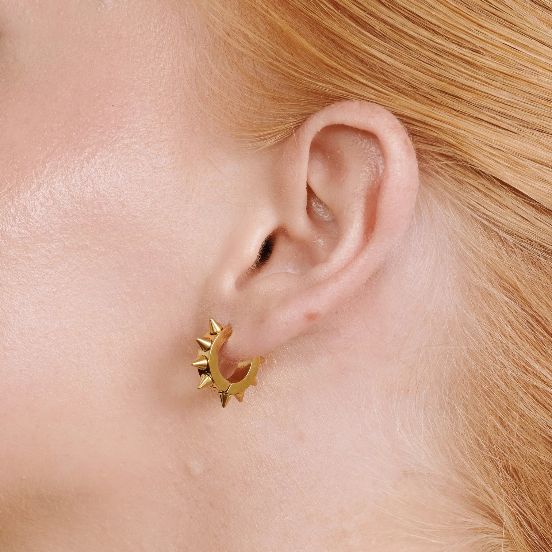 Elda Spike Hoop Earrings - Guld