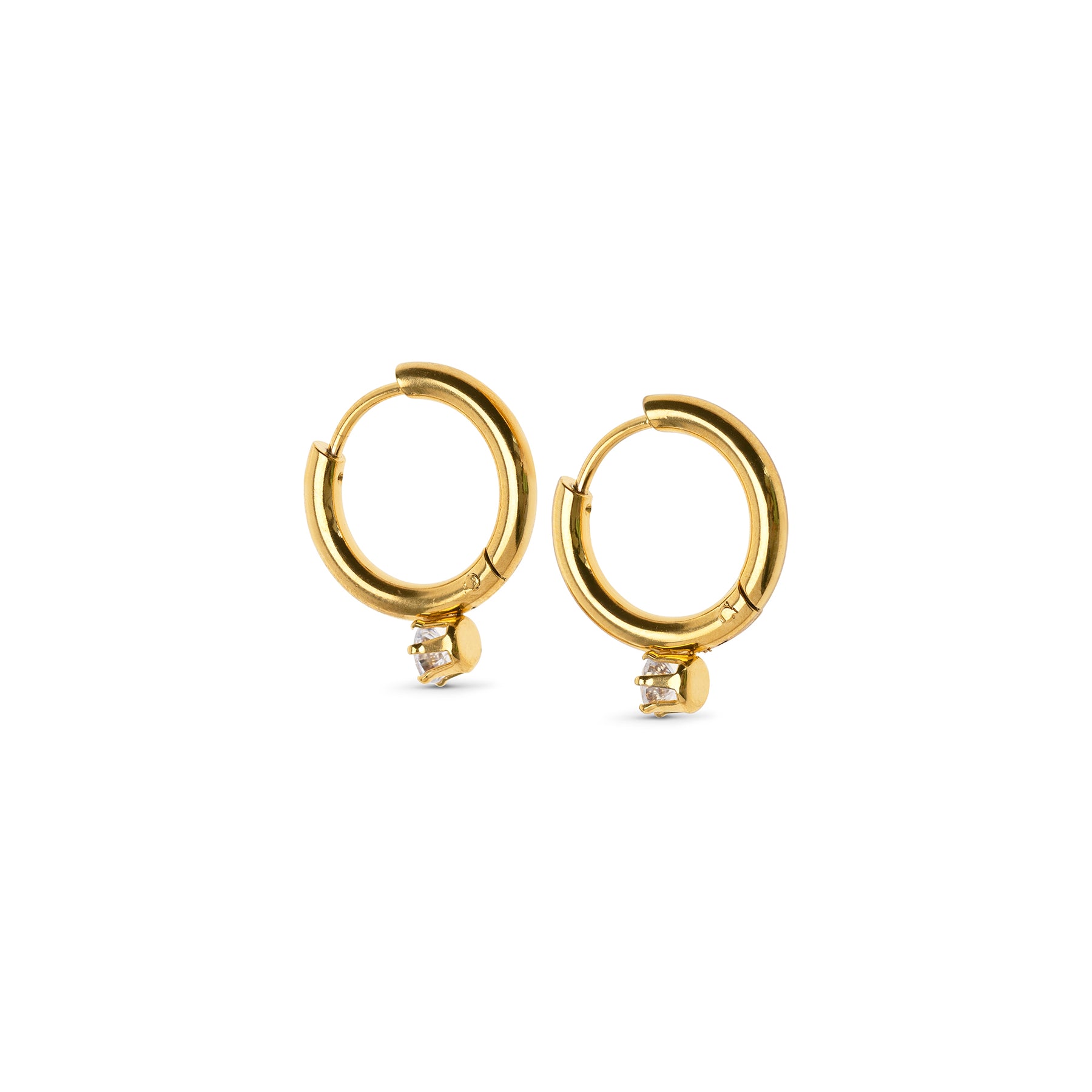 Oline Crystal Hoop Earrings - Guld