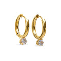 Oline Crystal Hoop Earrings - Guld