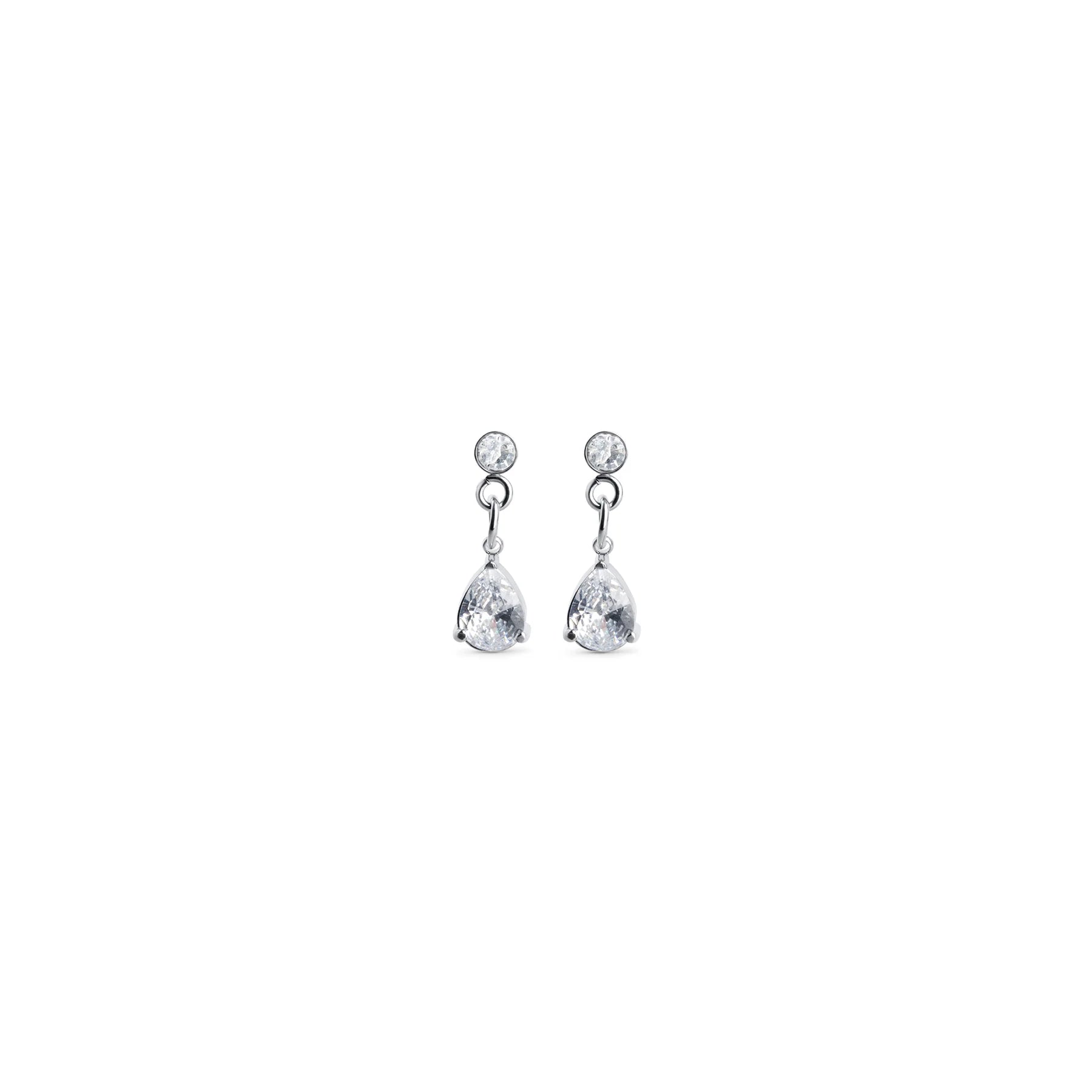 Roslyn Crystal Stud Earrings - Silver