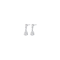 Roslyn Crystal Stud Earrings - Silver