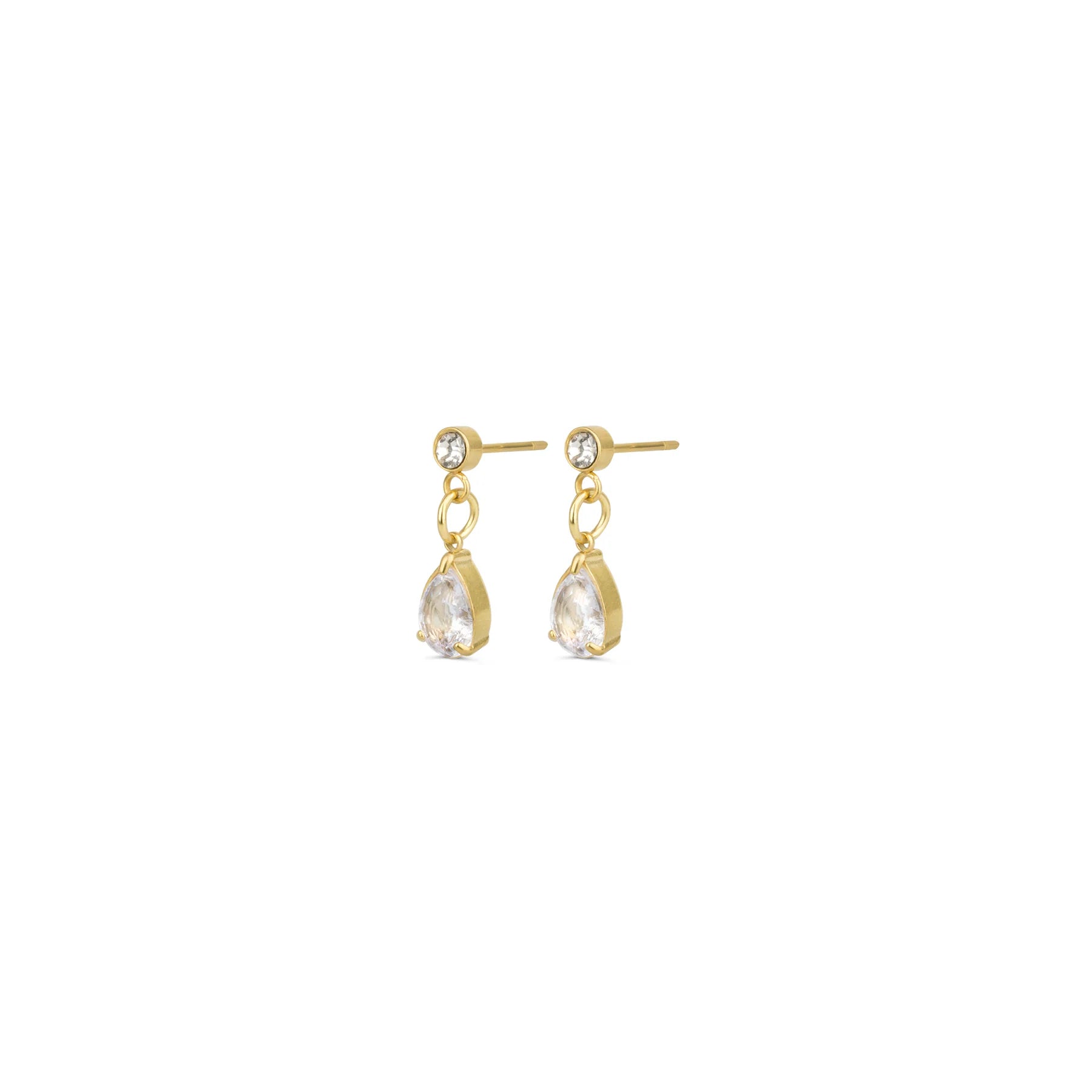 Roslyn Crystal Stud Örhängen - Guld