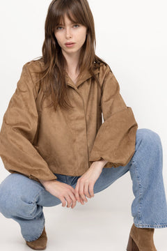 Tirsa Faux Suede Jacket - Cognac