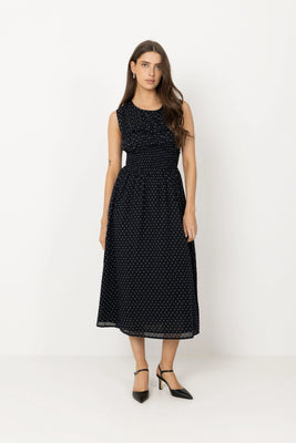 Myrna Dot Dress - Svart