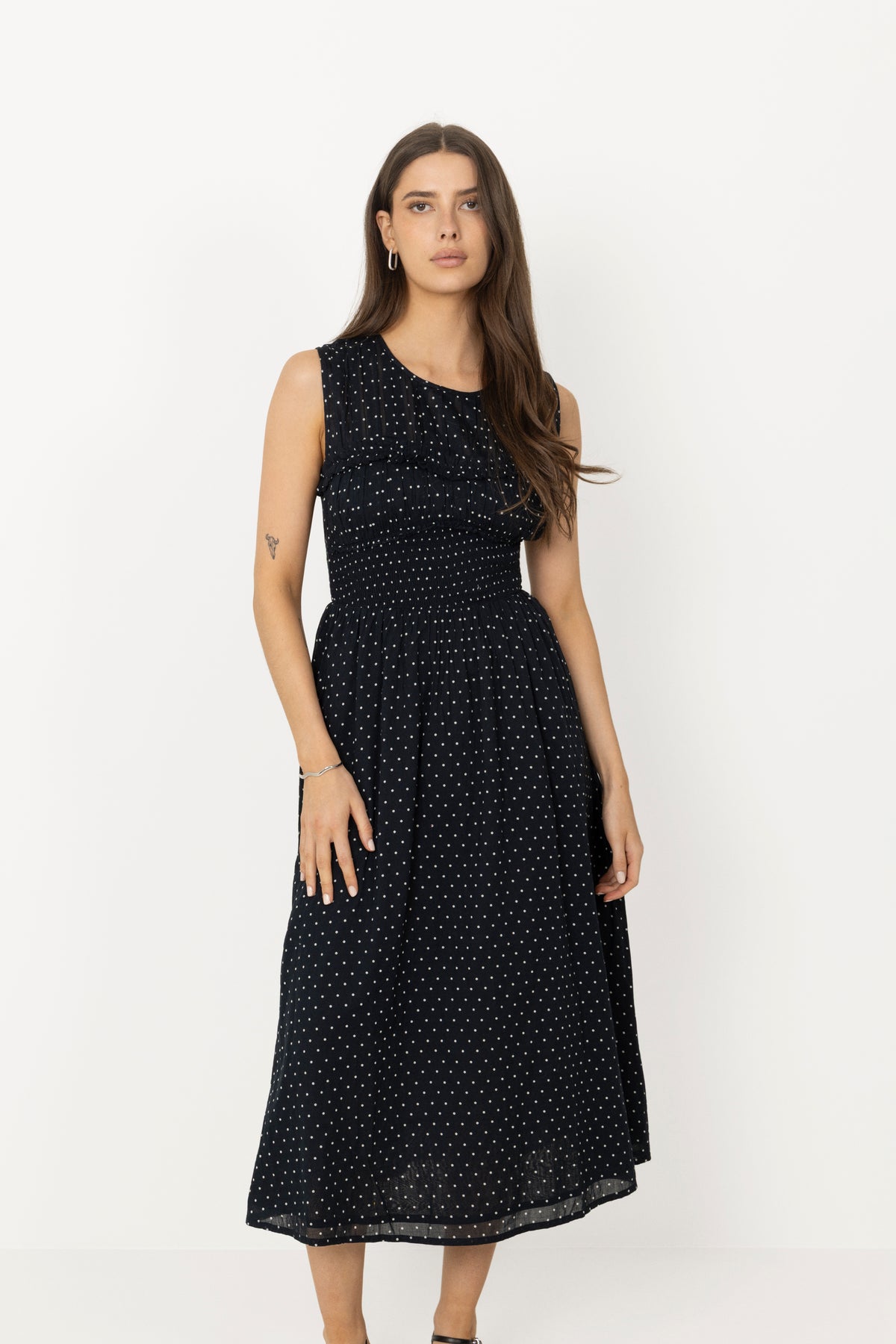 Myrna Dot Dress - Svart