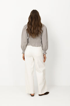 Marcia Check Blouse - Dusty Brown