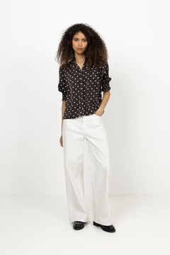 Diana Dot Blouse - Dark Brown