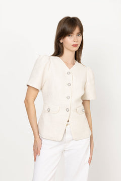 Faina Boucle Blouse - Off White