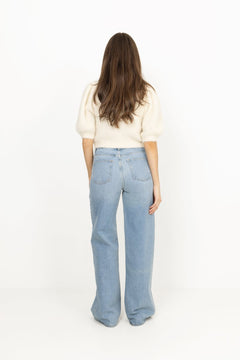 Hairy Knit Puffed Jacket - Off White