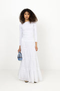 Cotton Slub Skirt - Vit