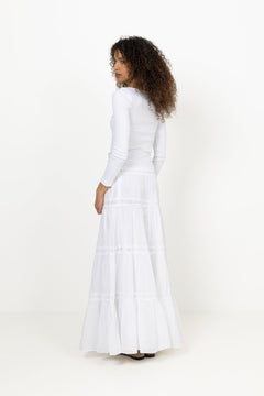 Cotton Slub Skirt - White