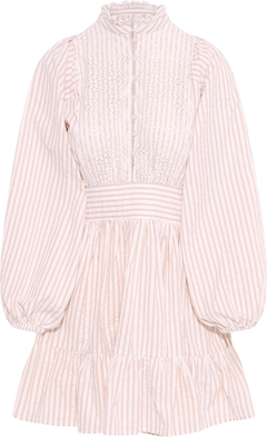 Seersucker Mini Dress - Khaki Stripe