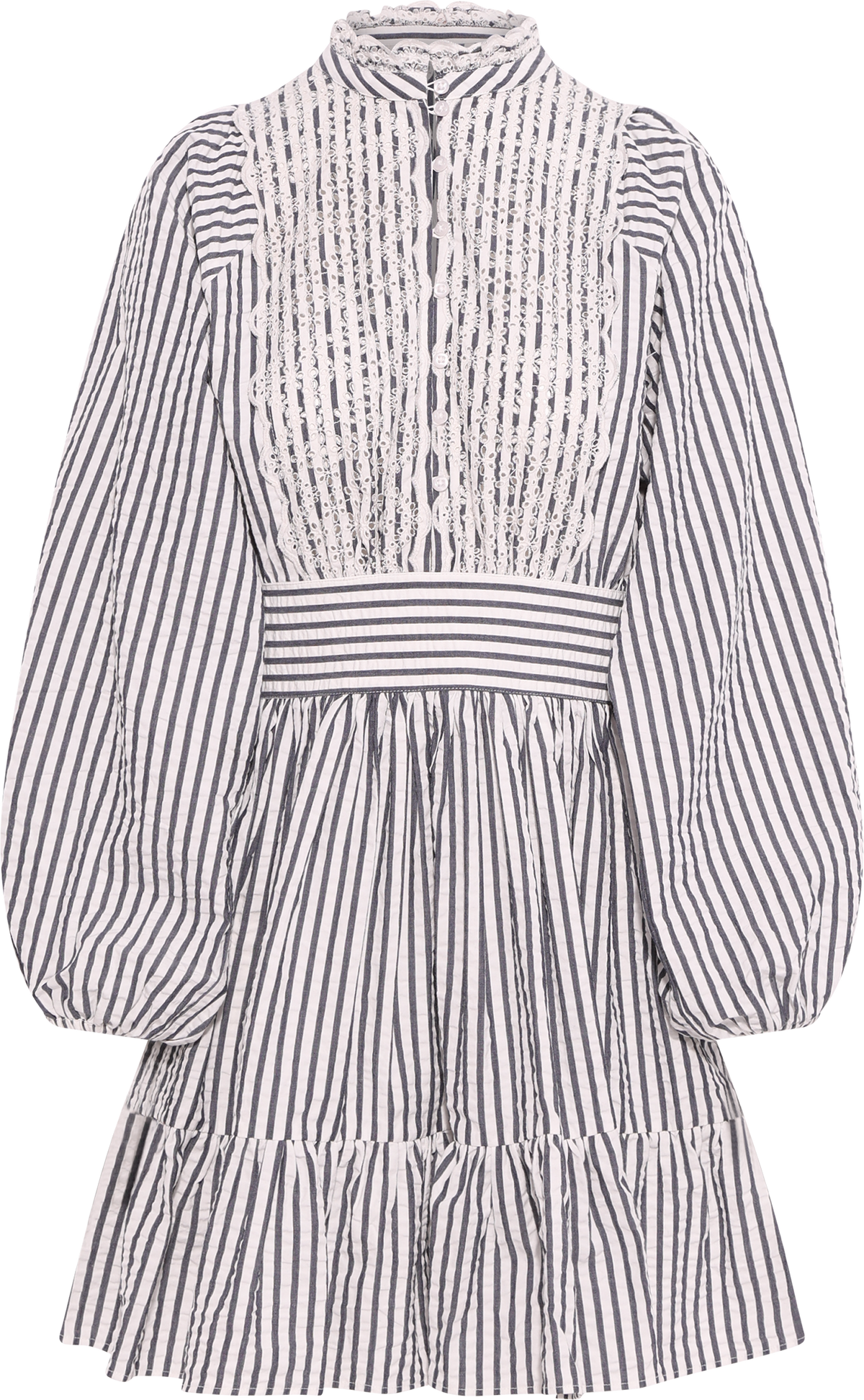 Seersucker Mini Dress - Marine Stripe