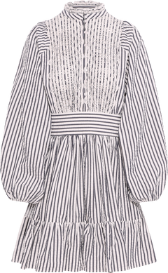 Seersucker Mini Dress - Marine Stripe