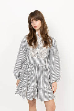 Seersucker Mini Dress - Marine Stripe
