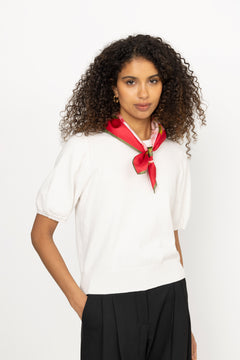 Silk Scarf Small - Rouge Fleur