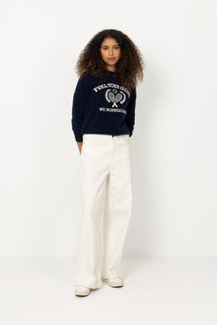 Deuce Chenille Sweater - Navy Blue