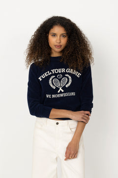 Deuce Chenille Sweater - Navy Blue