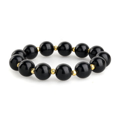 Anja Pearl Stretch Bracelet/Hair Tie - Black