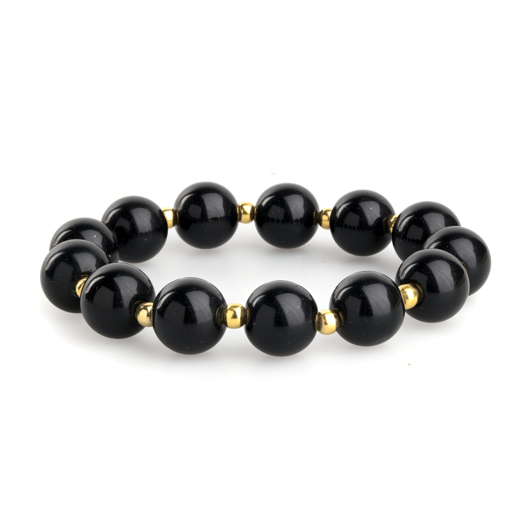Anja Pearl Stretch Bracelet/Hair Tie - Svart