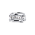 Ethel Stacked Ring Crystal - Silver