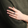 Ethel Stacked Ring Crystal - Silver